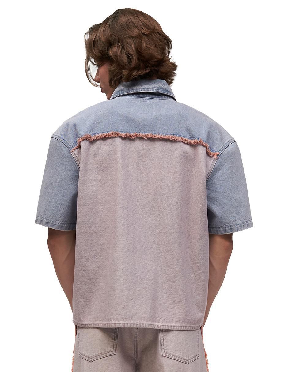 Camisa casual de mezclilla manga corta para hombre 2
