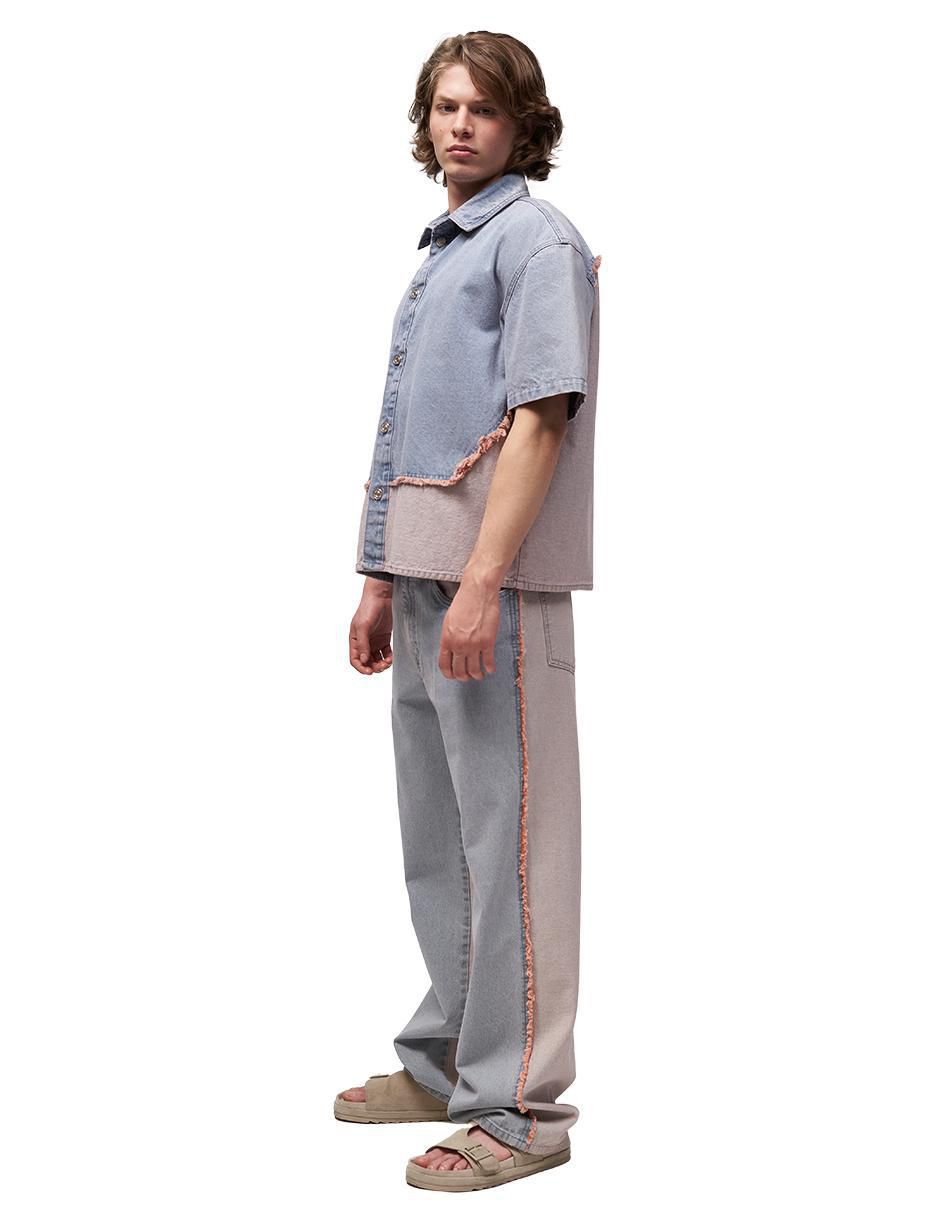 Camisa casual de mezclilla manga corta para hombre 3