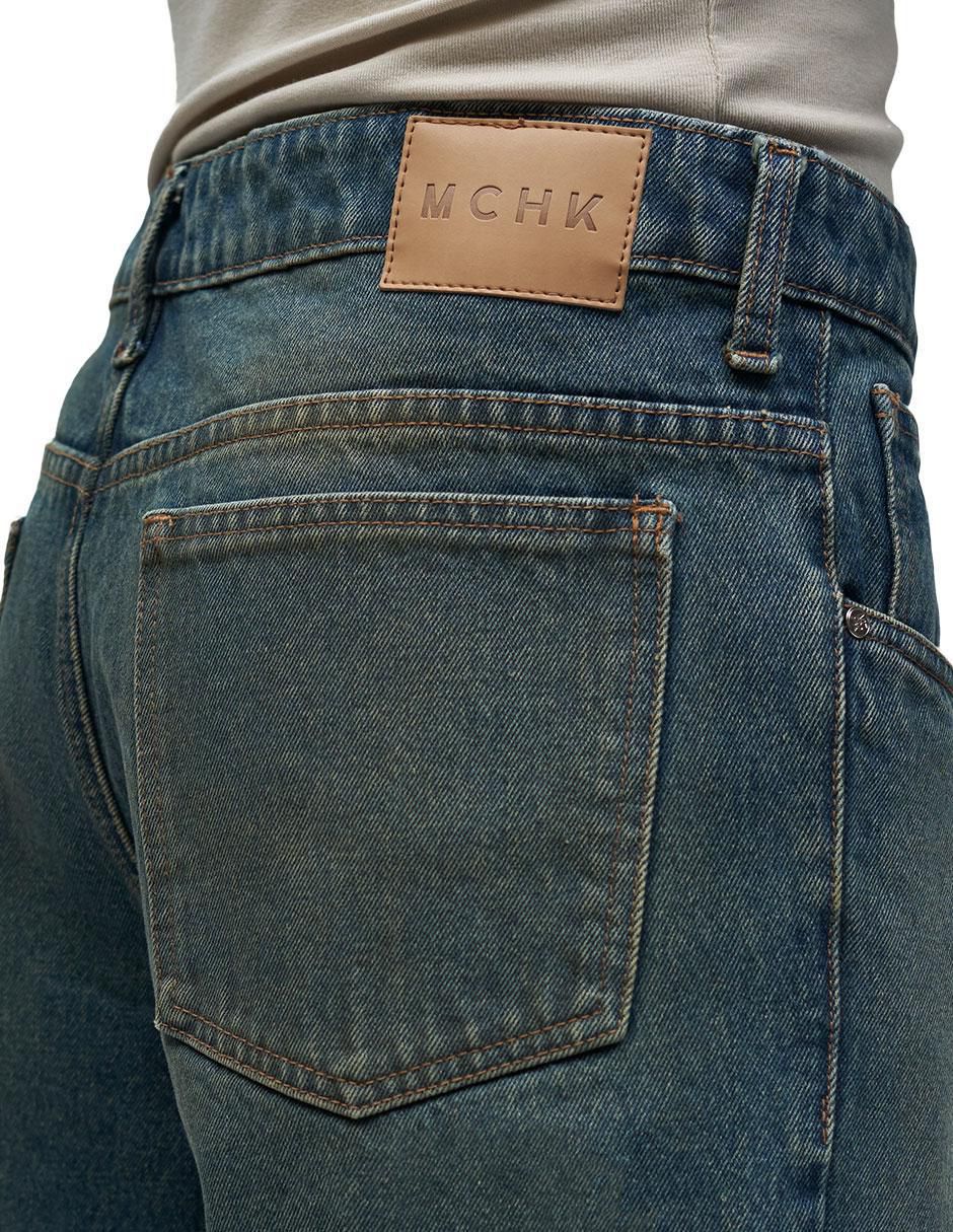 Jeans relaxed slim lavado obscuro para hombre 4