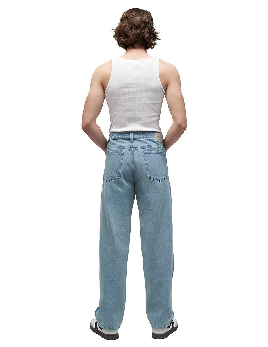 Jeans straight lavado claro para hombre 2