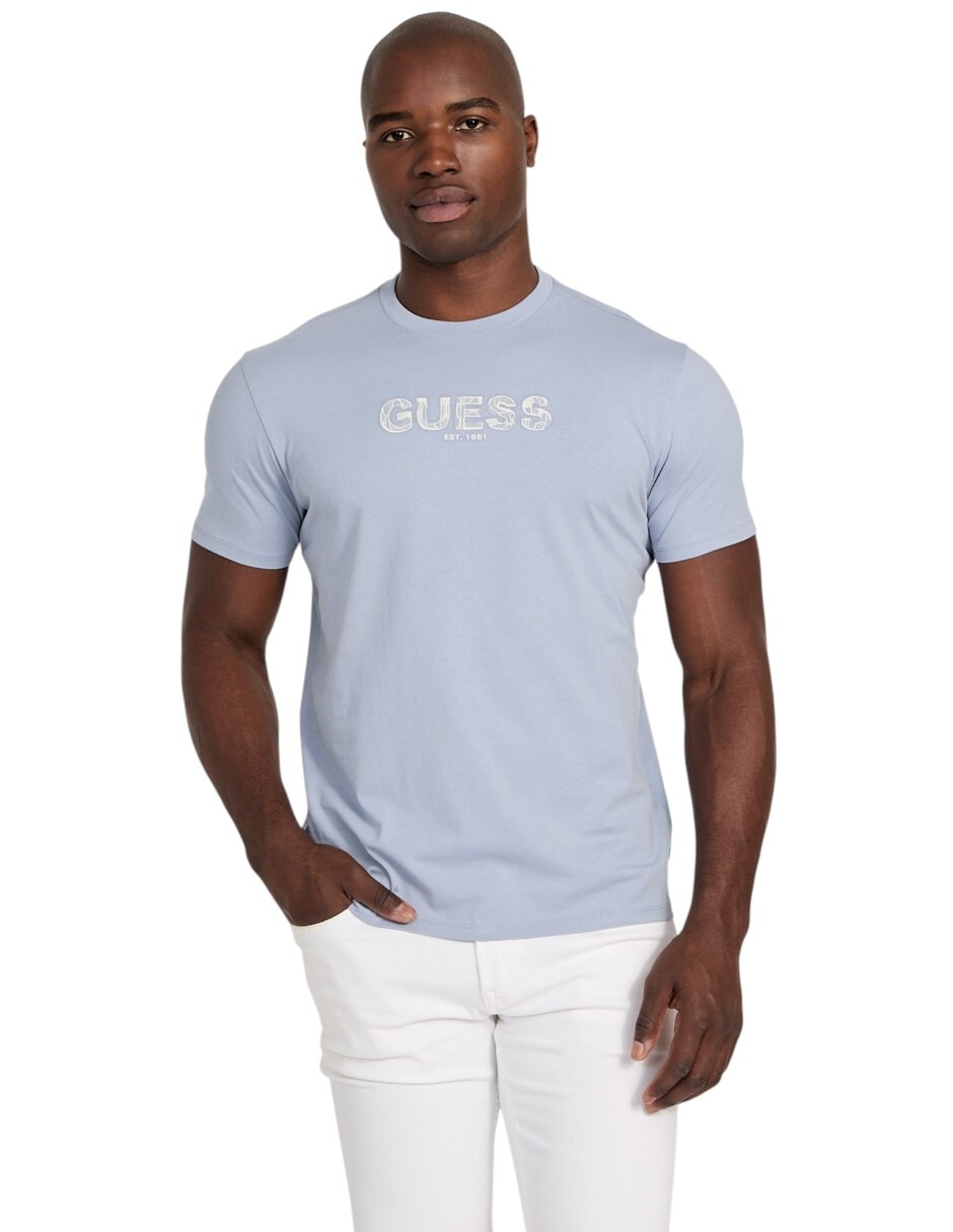 Playera GUESS SM2025 cuello redondo para hombre Liverpool