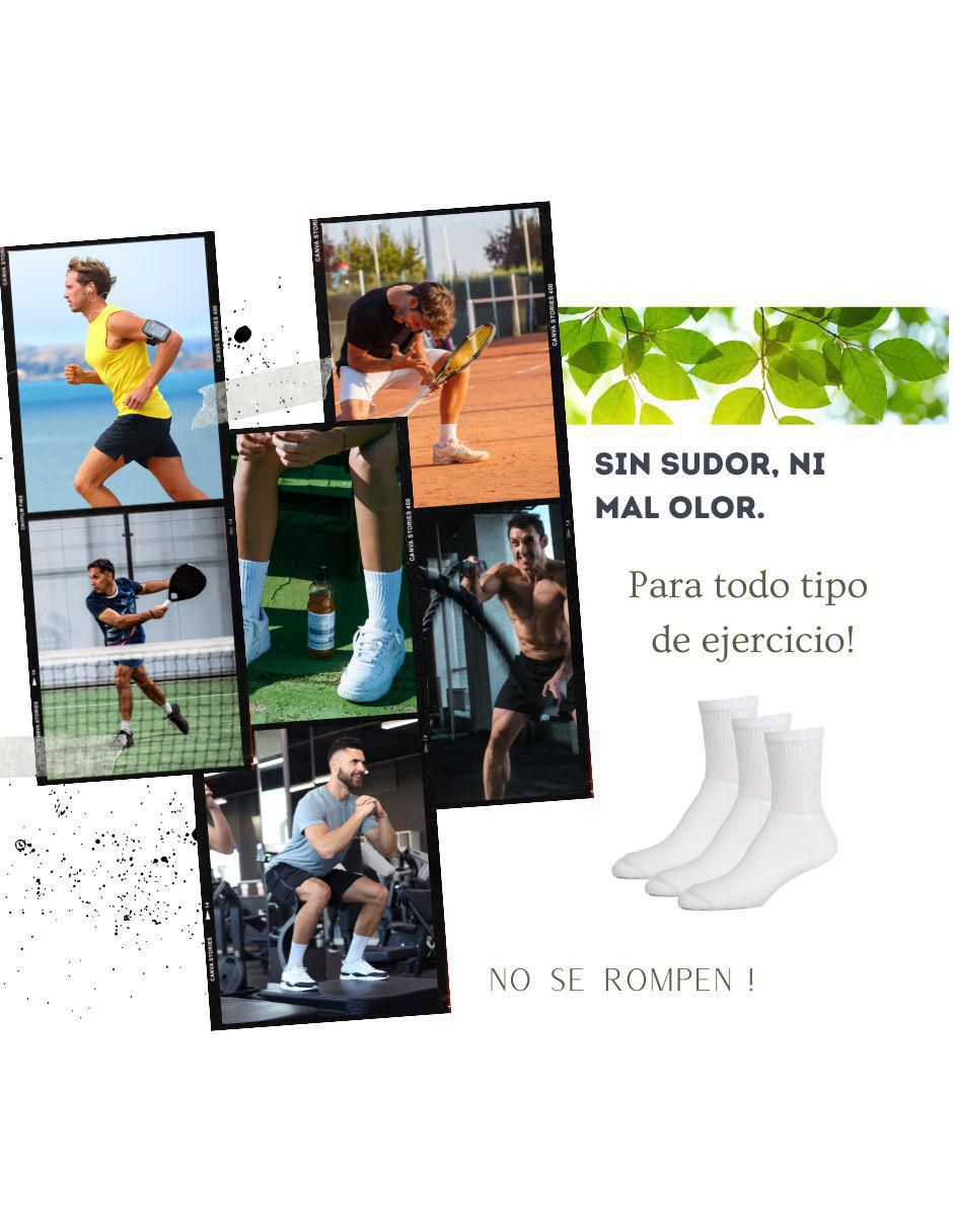 Set de calceta transpirable de algodón para hombre 6 pares 2