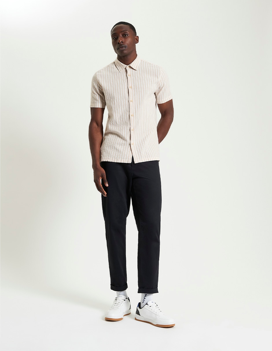 Camisa casual de algodón manga corta para hombre 4
