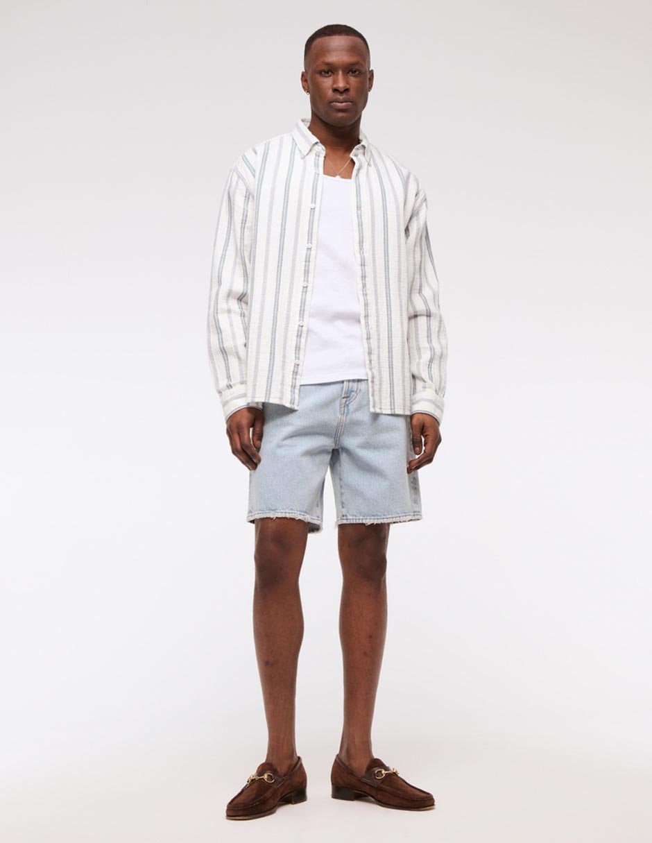 Camisa casual de algodón manga larga para hombre 6