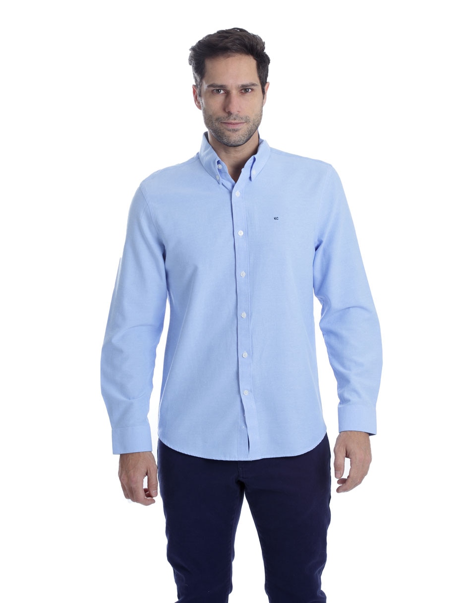 Camisa casual de algodón manga larga para hombre