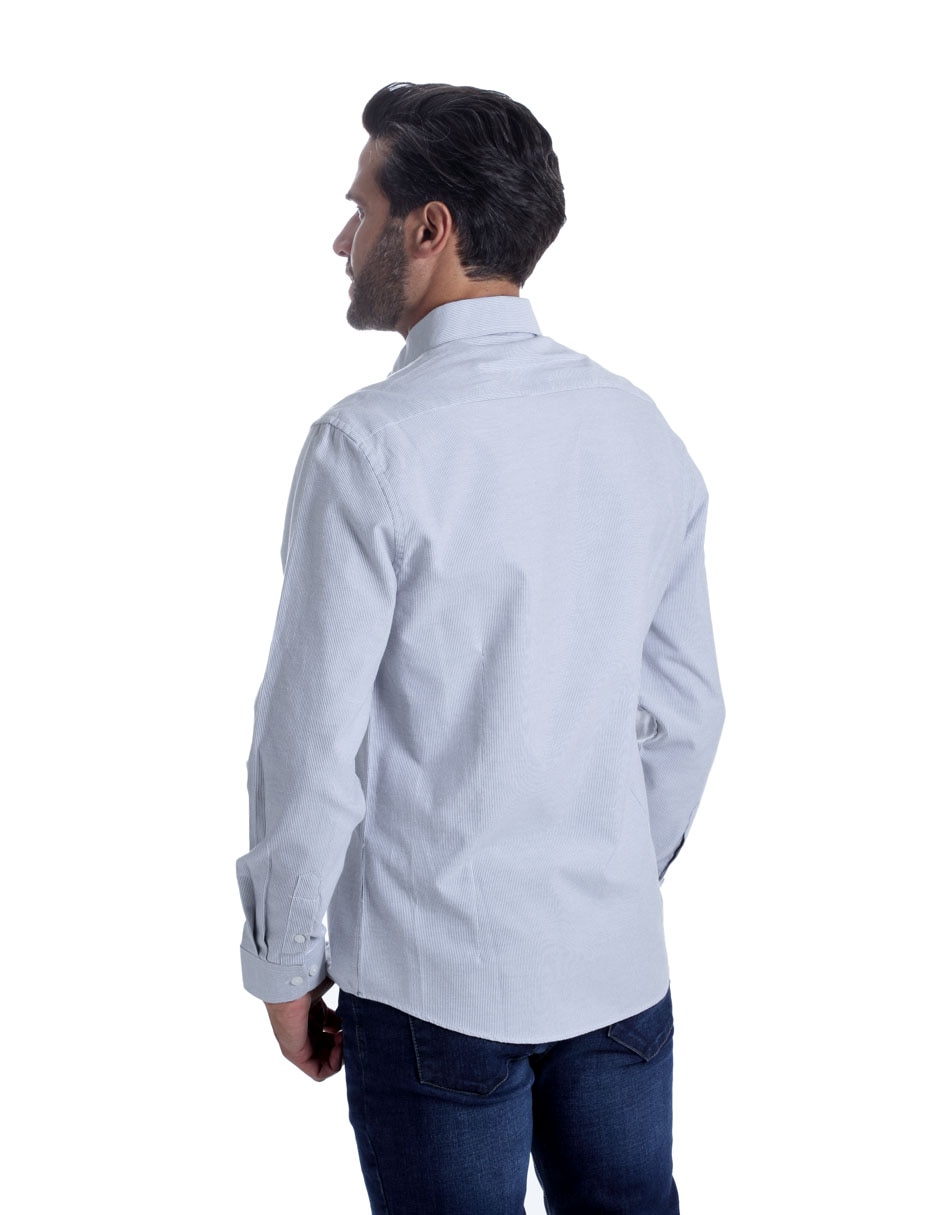 Camisa casual manga larga para hombre 4