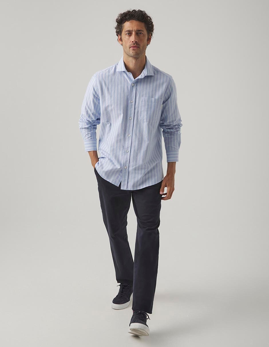 Camisa casual de algodón manga larga para hombre 2