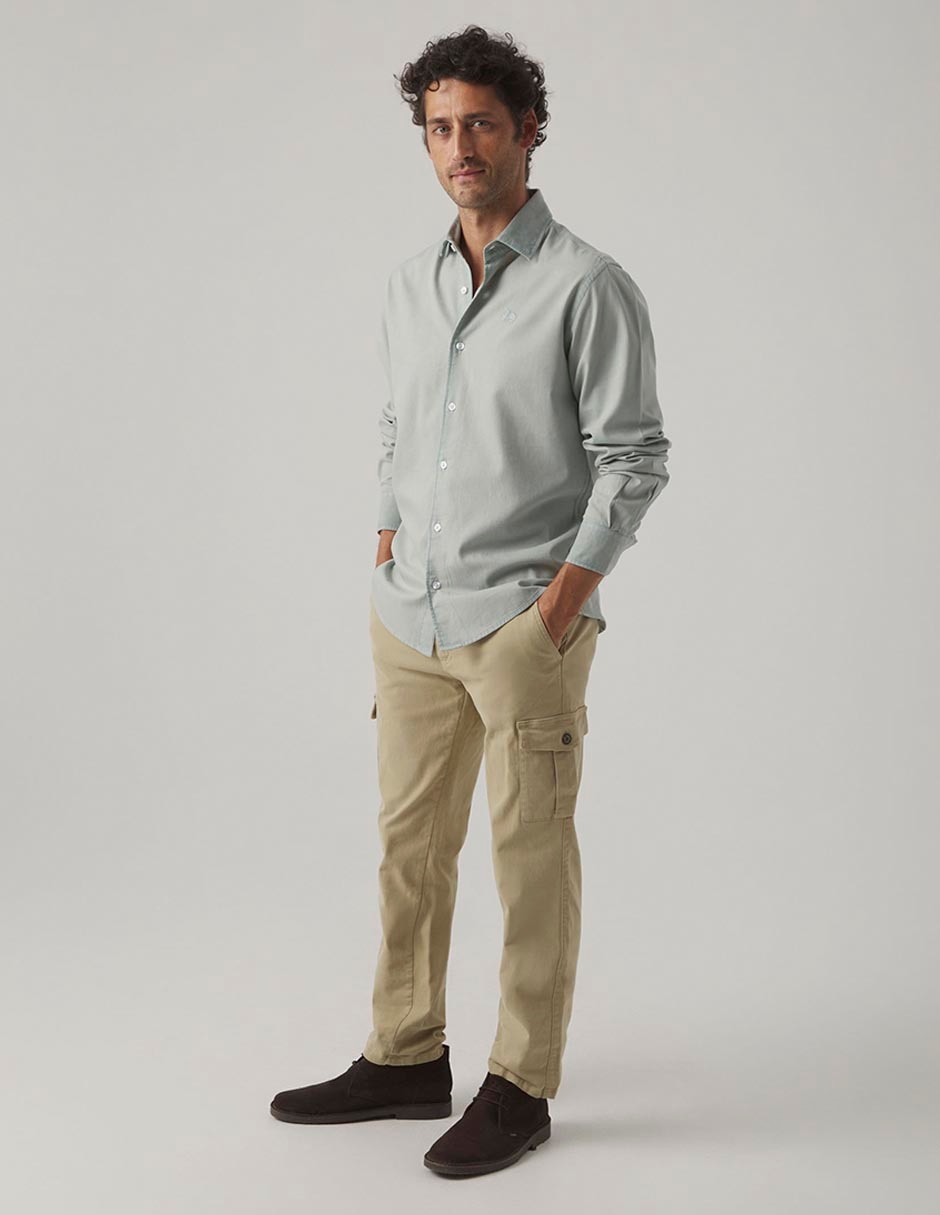 Camisa casual de algodón manga larga para hombre 2