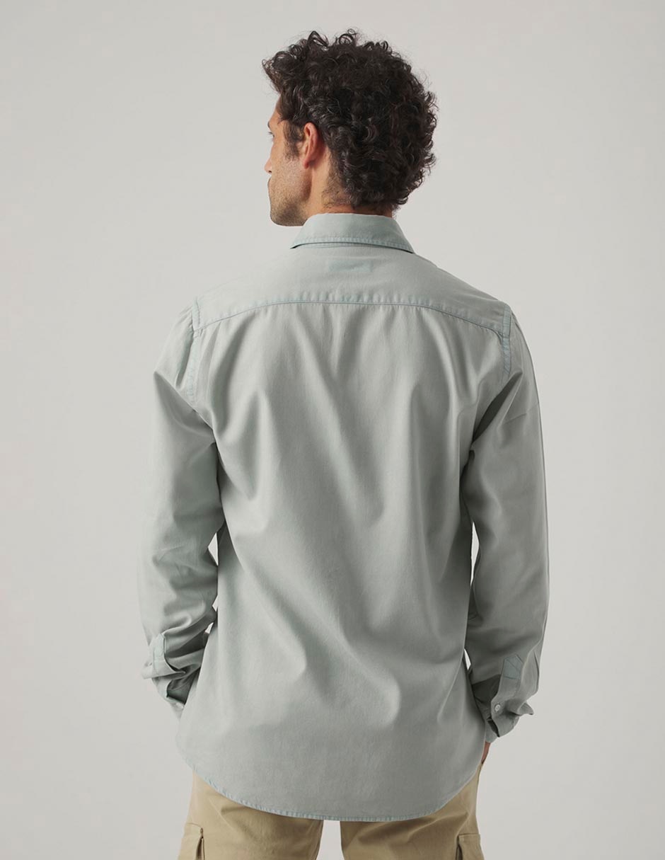 Camisa casual de algodón manga larga para hombre 4
