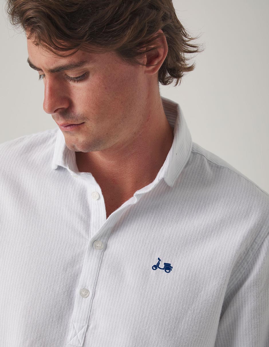 Camisa business casual de algodón manga larga para hombre 2