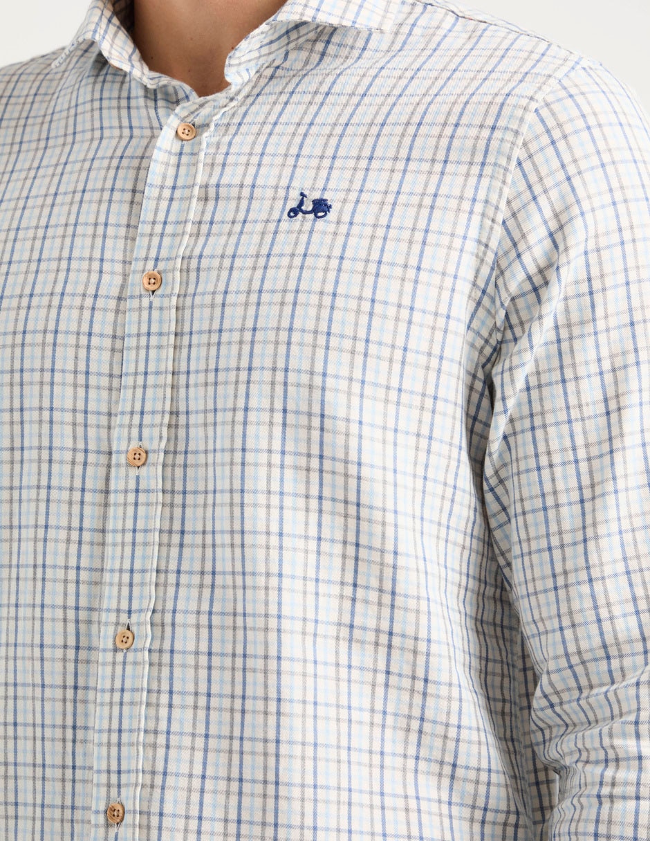 Camisa casual de algodón manga larga para hombre 4