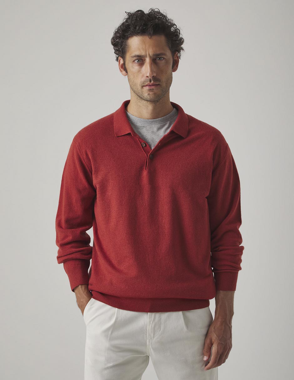 Suéter cuello polo para hombre