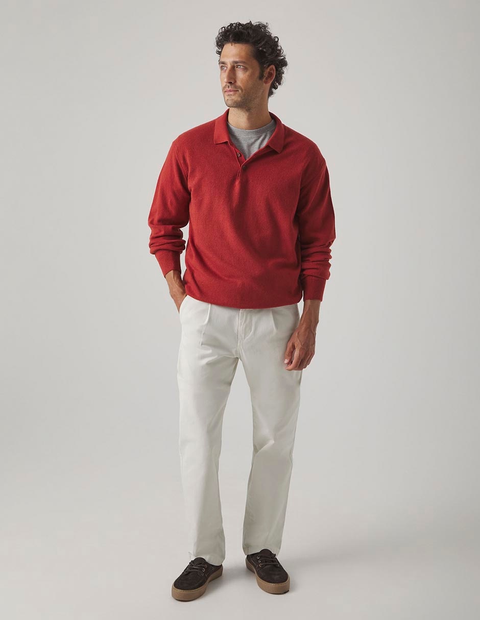 Suéter cuello polo para hombre 4