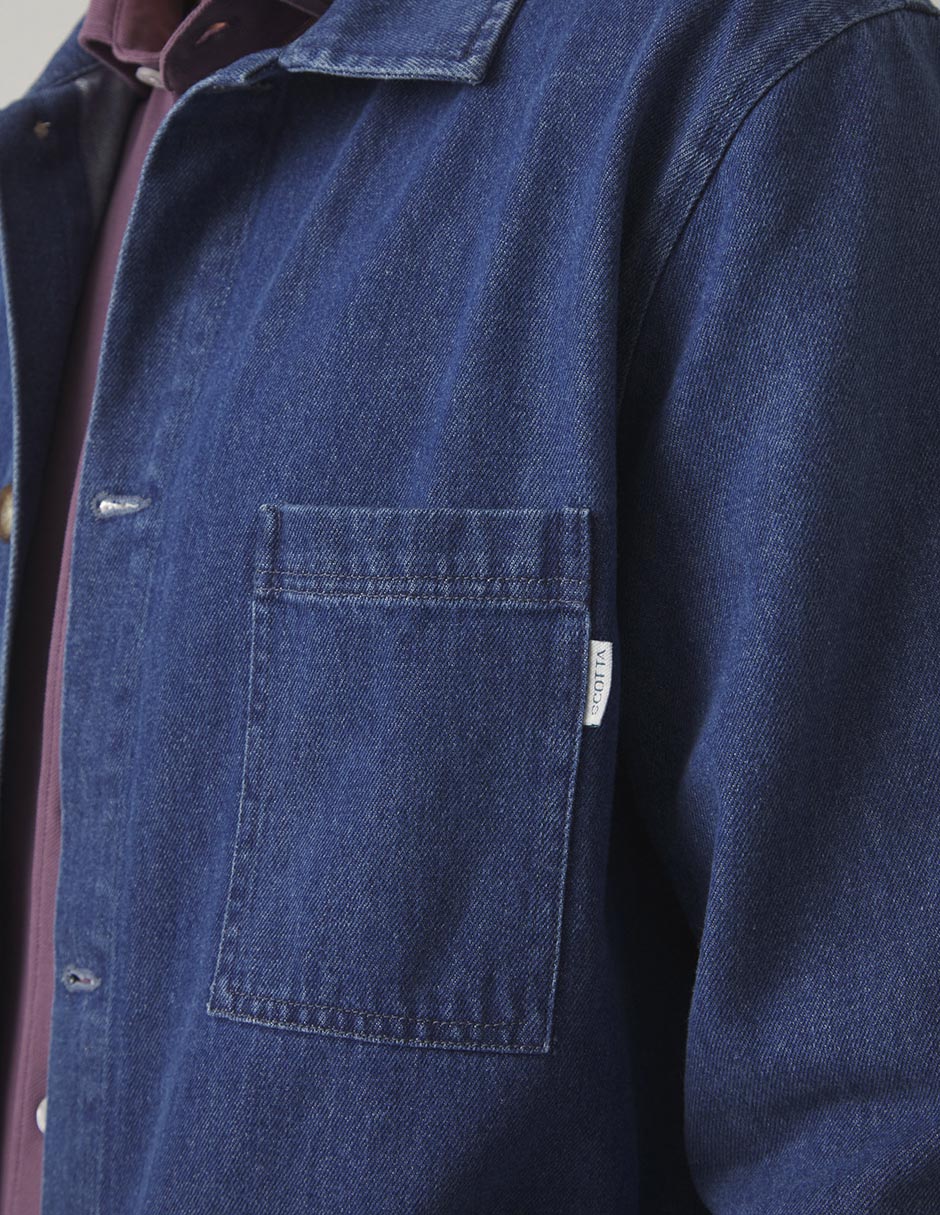 Sobrecamisa casual de mezclilla manga larga para hombre 3