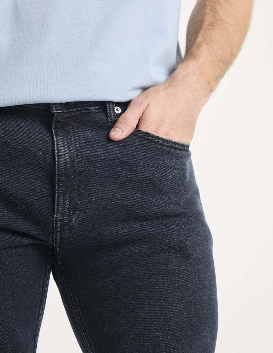 Jeans skinny lavado medio para hombre 4