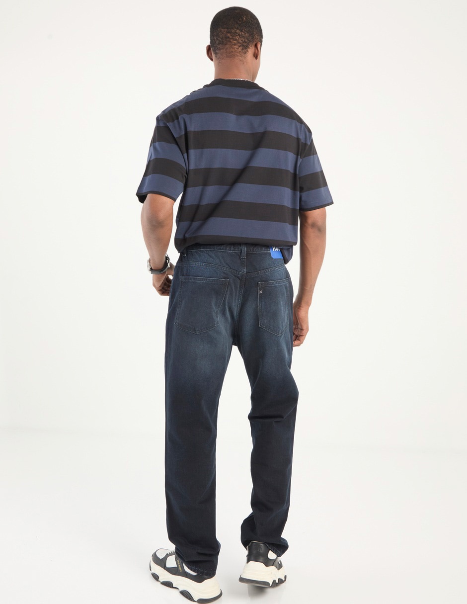 Jeans straight lavado medio para hombre 2