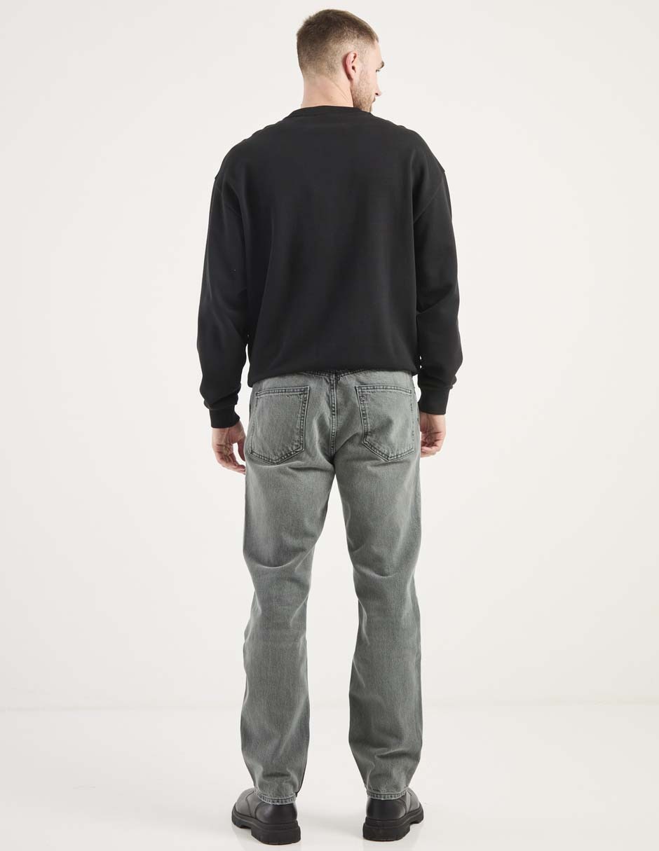 Jeans straight lavado medio para hombre 2