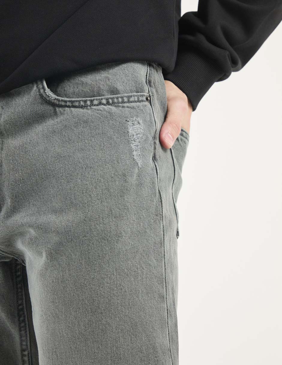 Jeans straight lavado medio para hombre 4