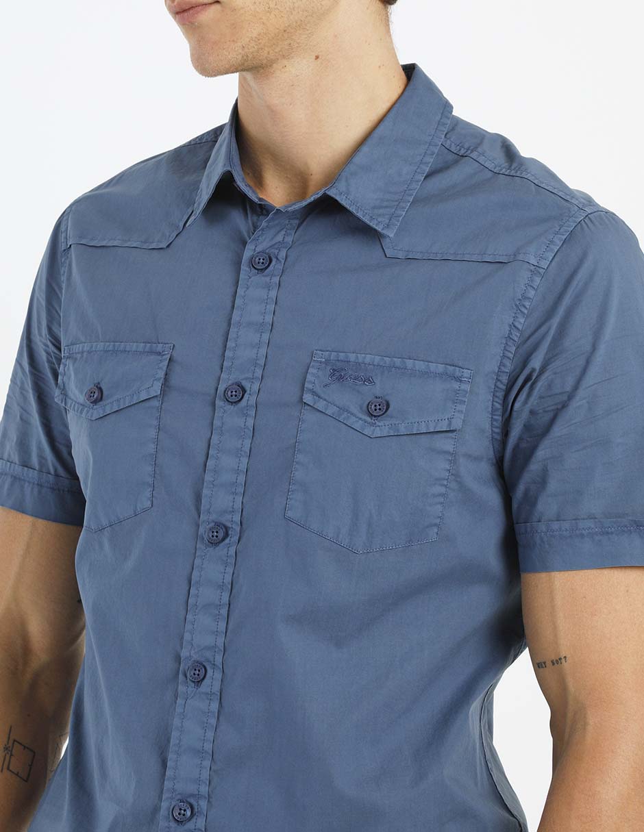 Camisa casual de algodón manga corta para hombre 4