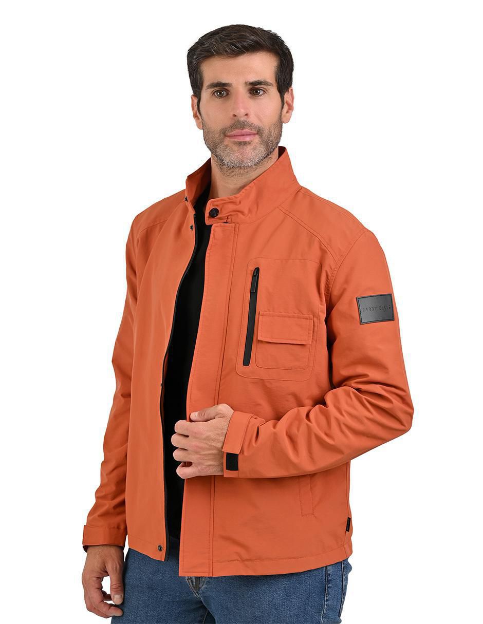 Chamarra casual impermeable con bolsillos para hombre