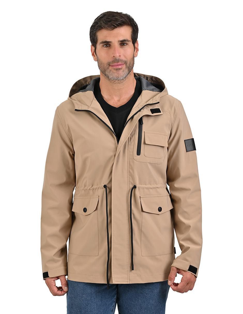 Chamarra parka impermeable con bolsillos para hombre
