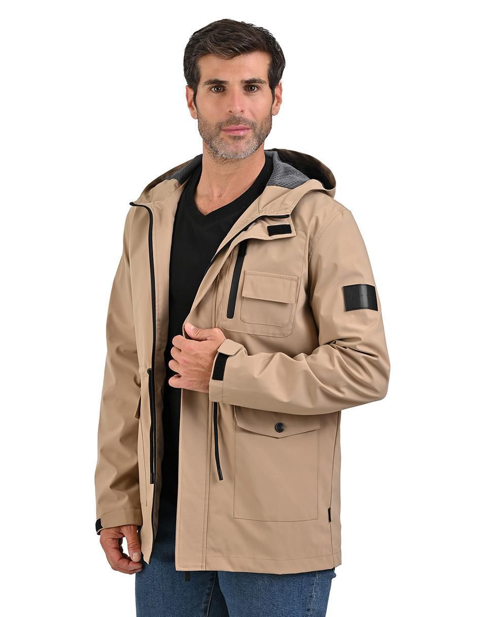 Chamarra parka impermeable con bolsillos para hombre 2