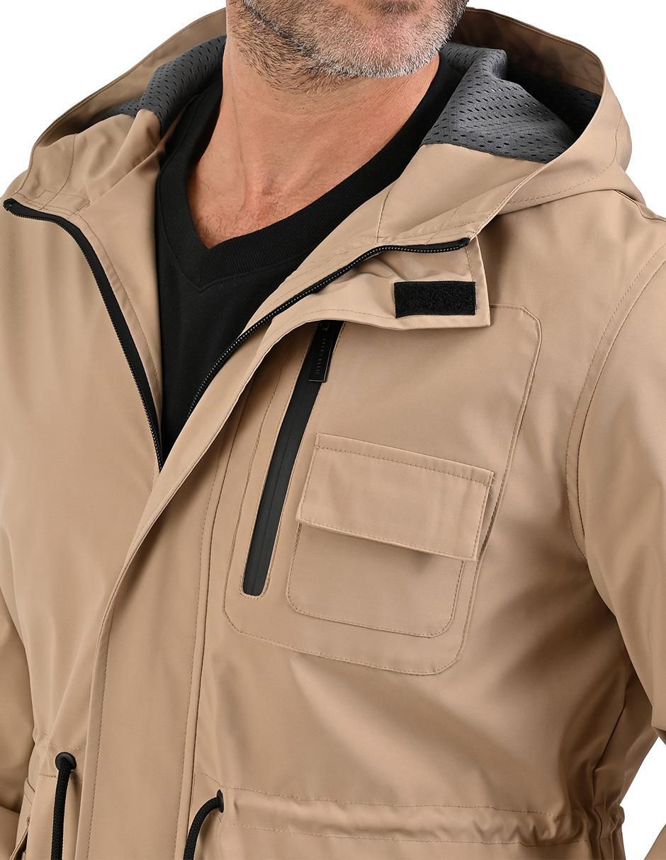 Chamarra parka impermeable con bolsillos para hombre 5
