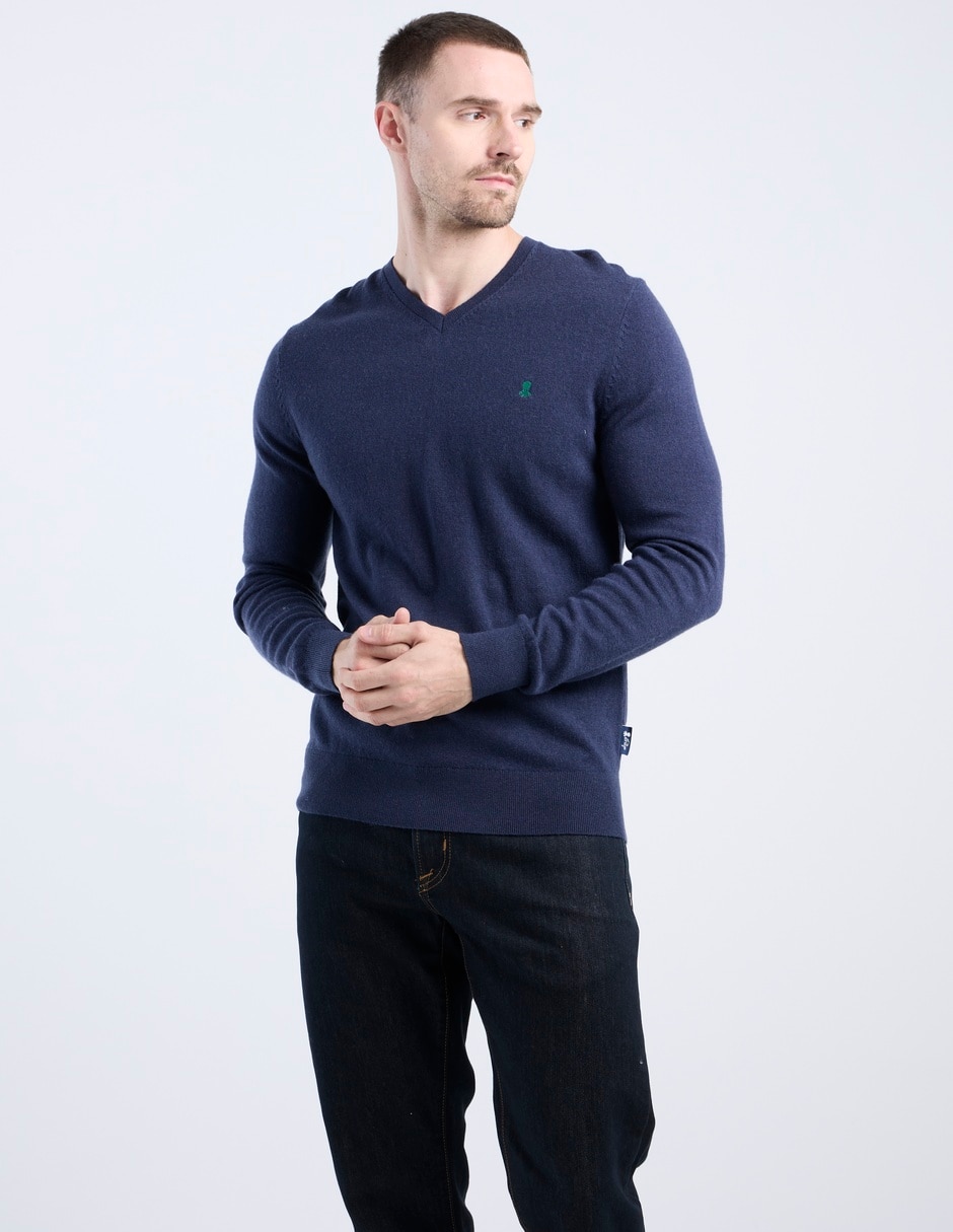 Suéter cuello V para hombre