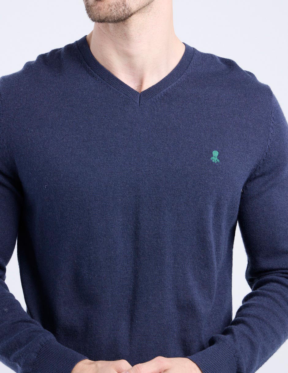 Suéter cuello V para hombre 4