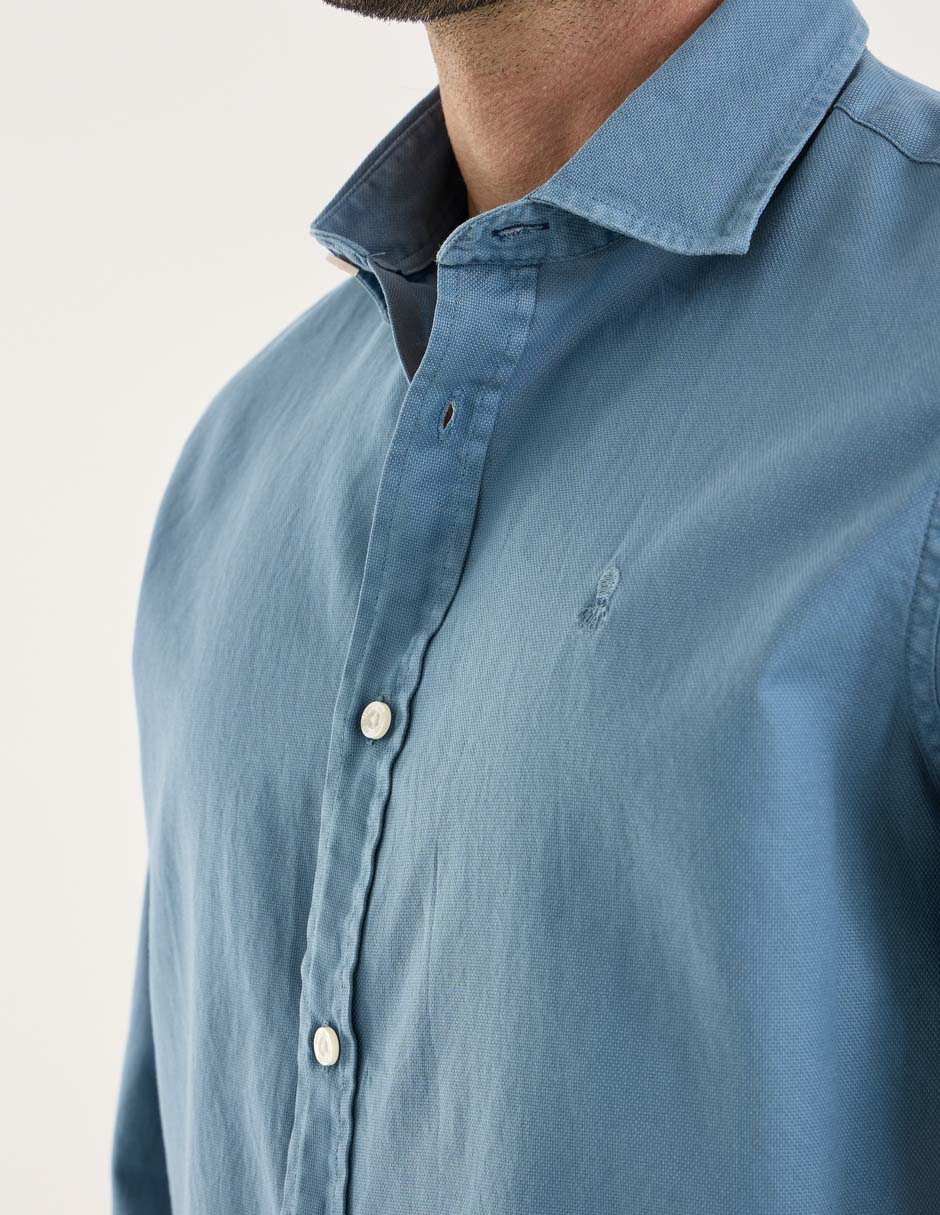 Camisa business casual de algodón manga larga para hombre 4