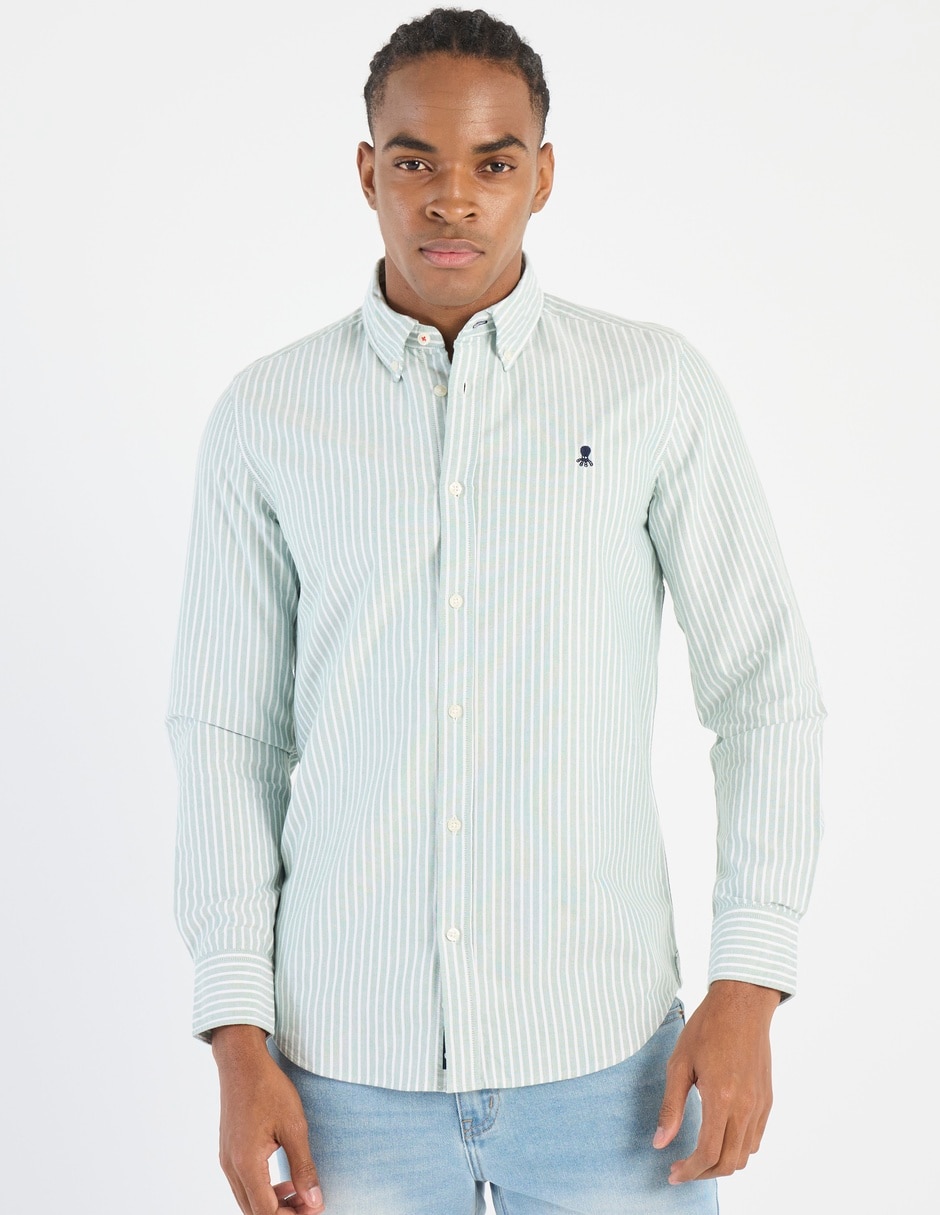 Camisa casual de algodón manga larga para hombre