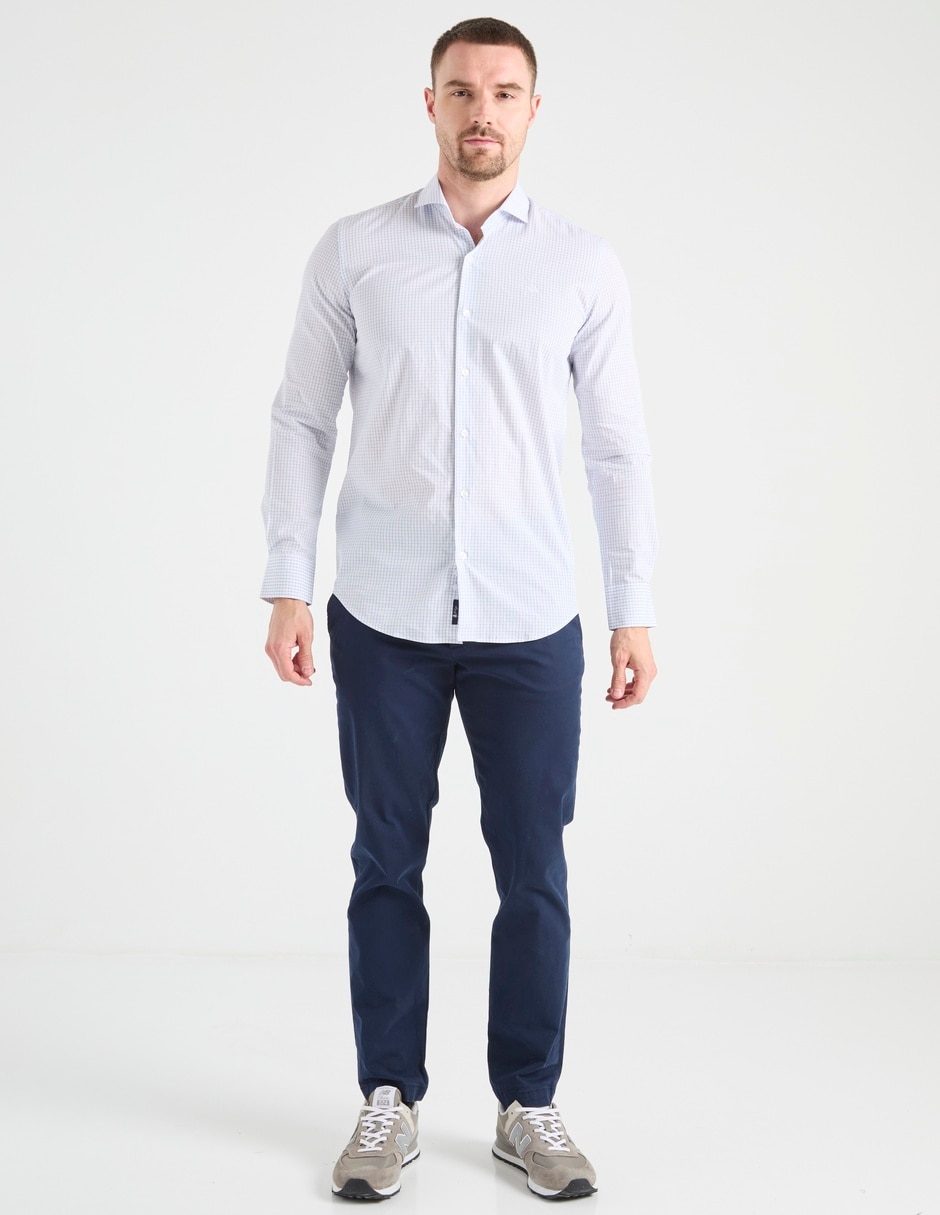 Camisa business casual de algodón manga larga para hombre 3