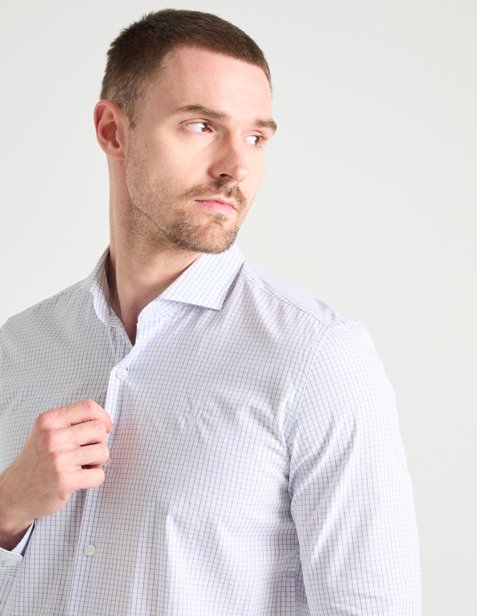 Camisa business casual de algodón manga larga para hombre 4
