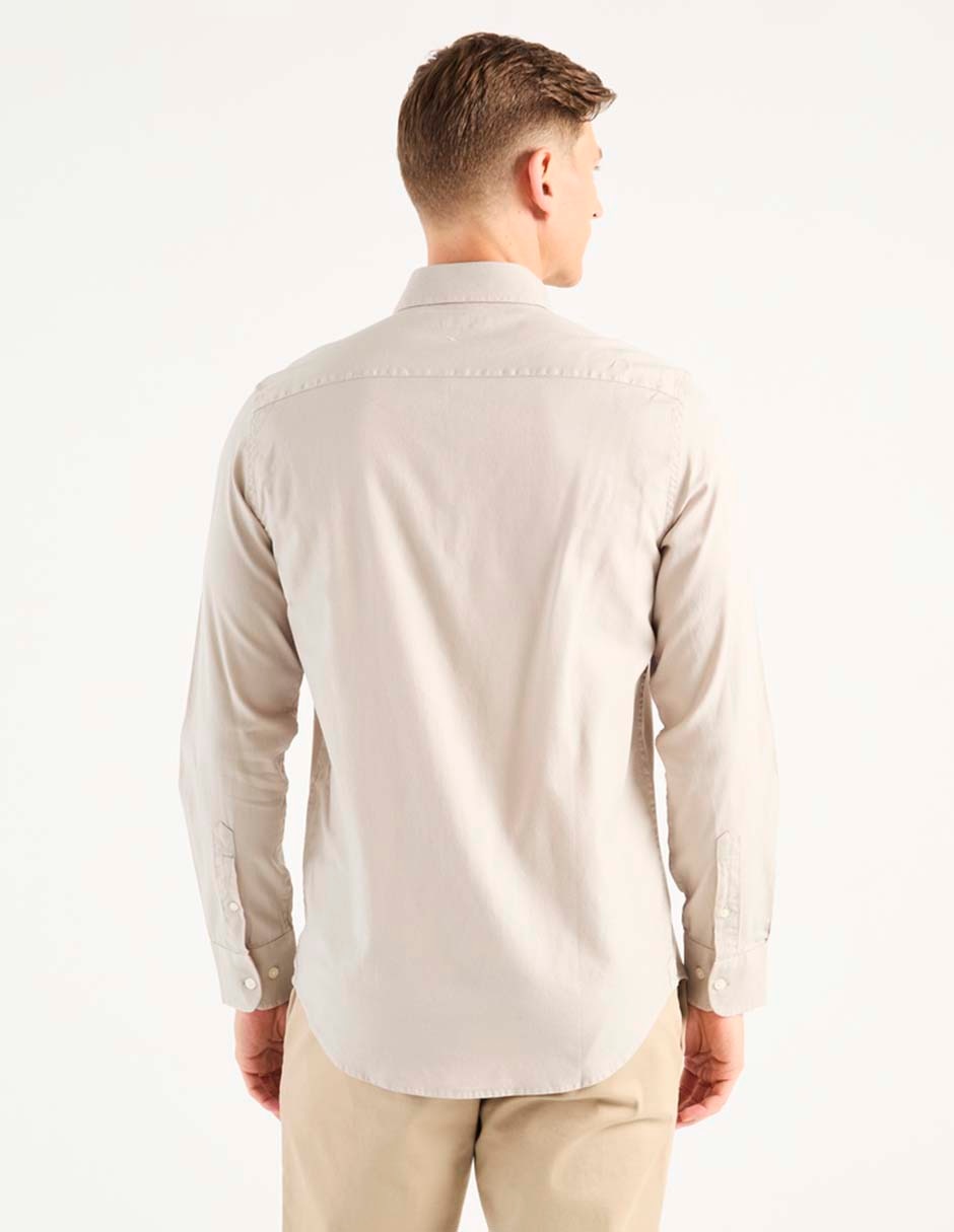 Camisa business casual de algodón manga larga para hombre 2