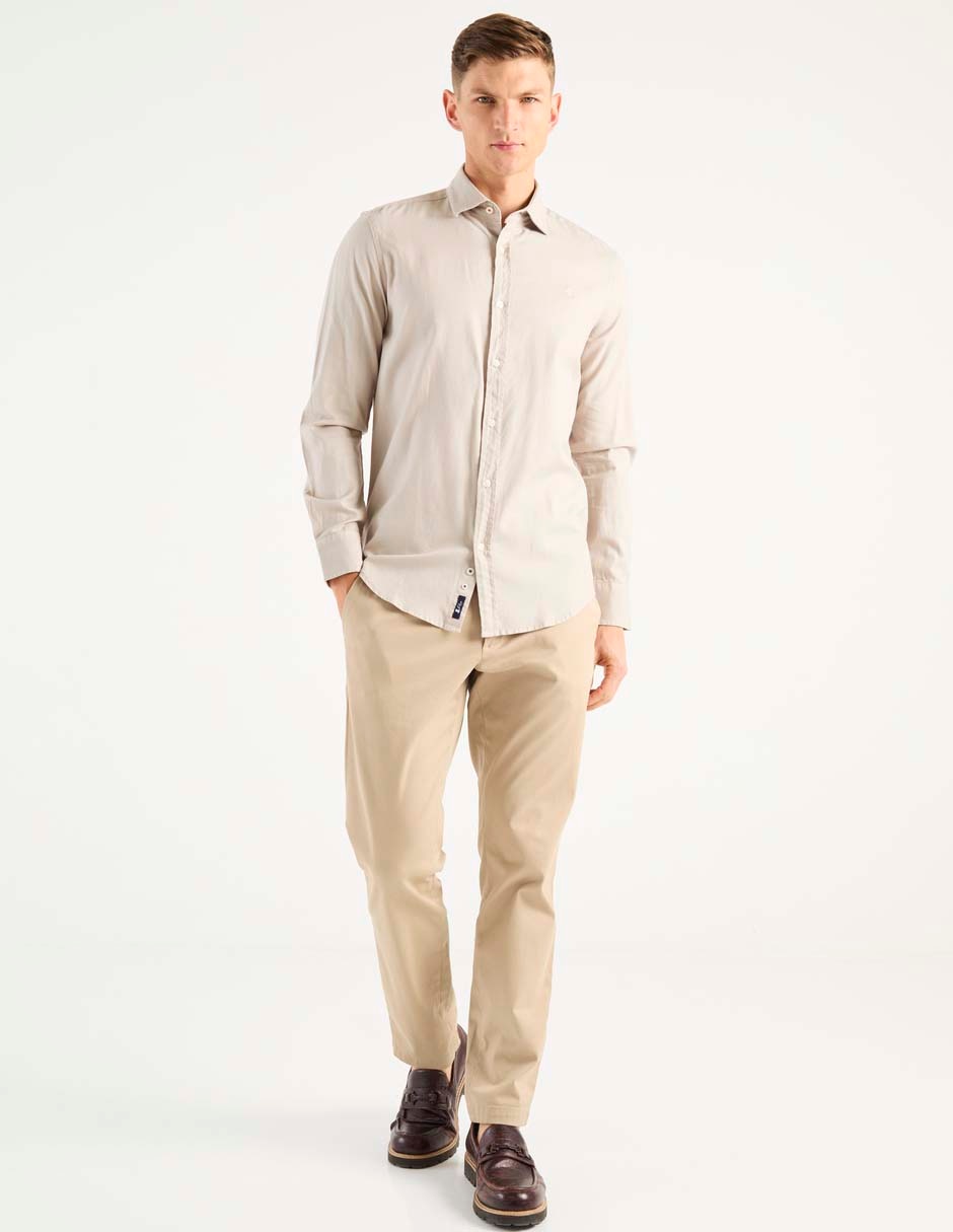 Camisa business casual de algodón manga larga para hombre 3