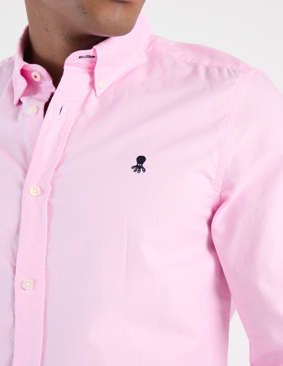 Camisa casual de algodón manga larga para hombre 4