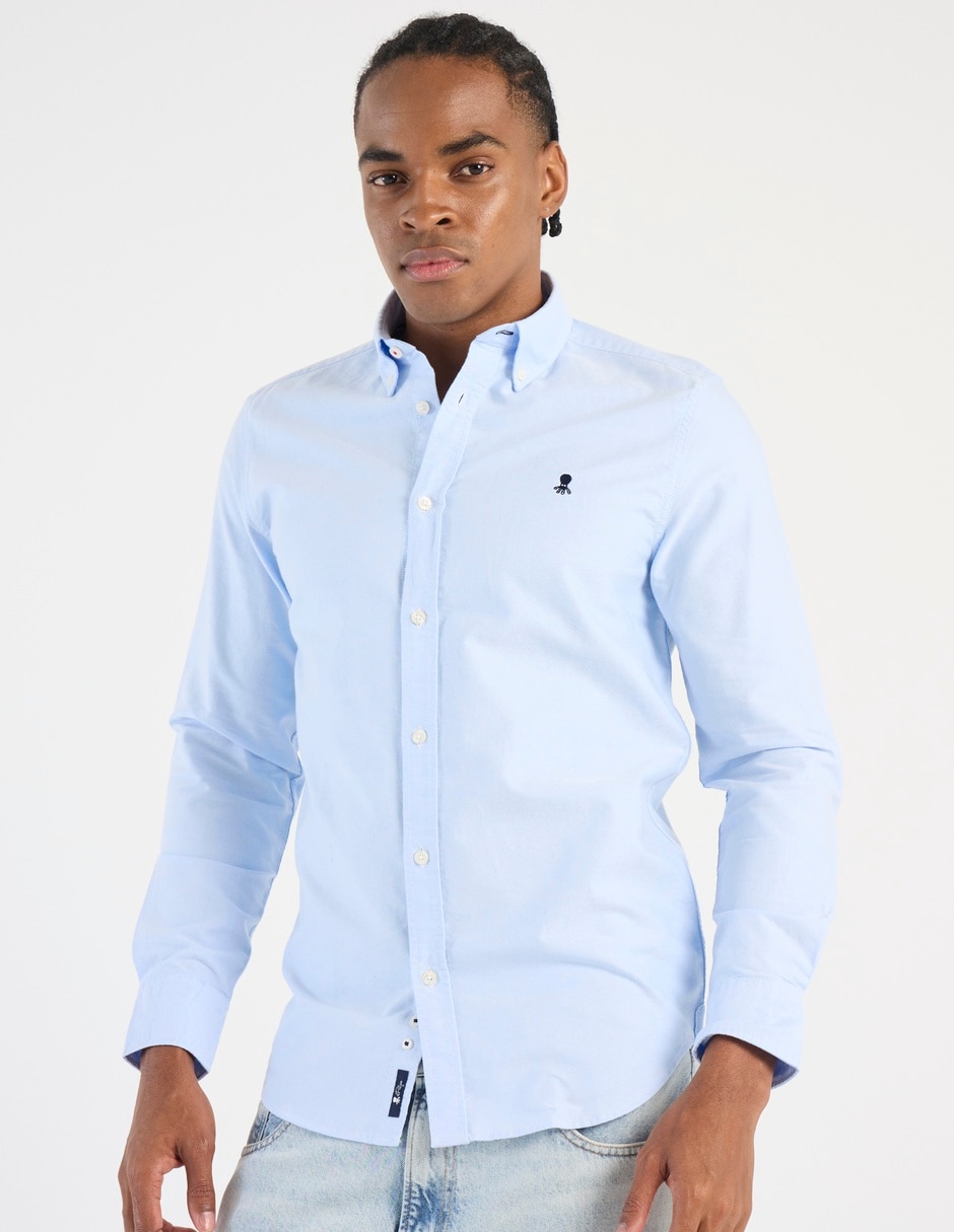 Camisa business casual de algodón manga larga para hombre