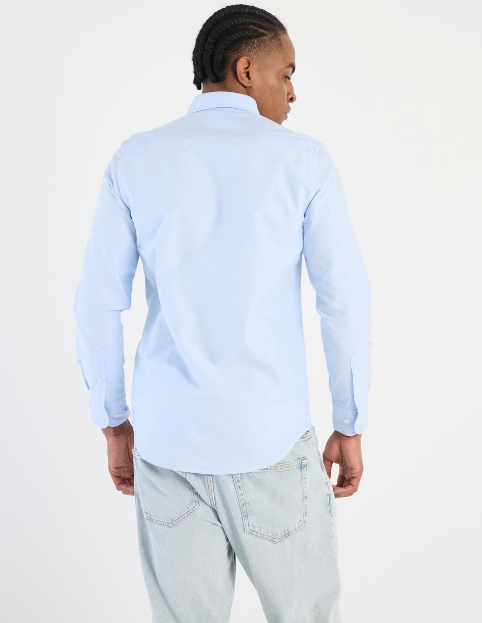 Camisa business casual de algodón manga larga para hombre 2