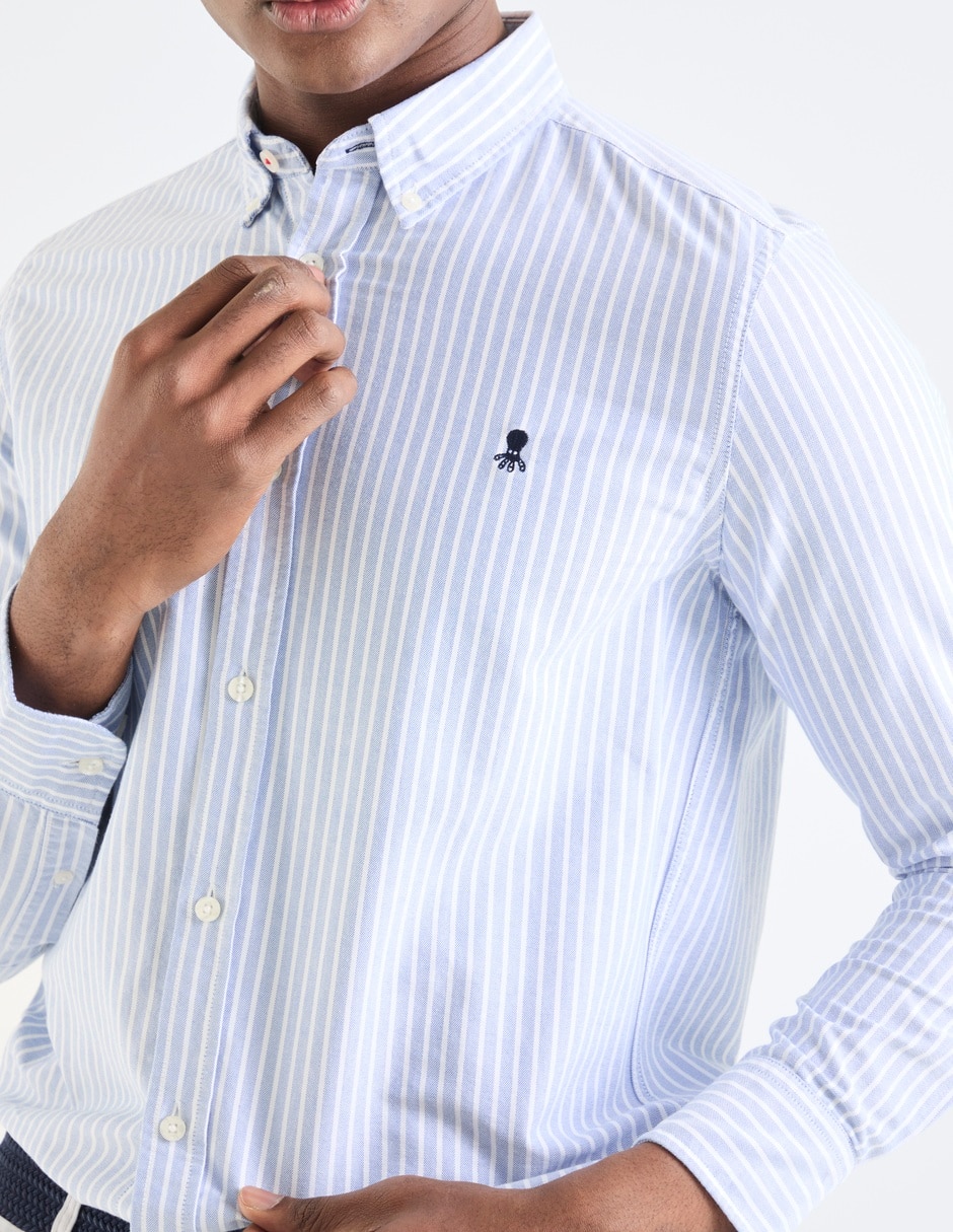Camisa business casual de algodón manga larga para hombre 4