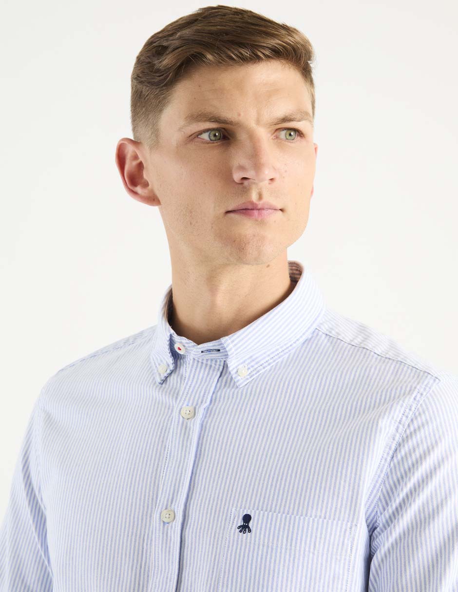 Camisa casual de algodón manga larga para hombre 4