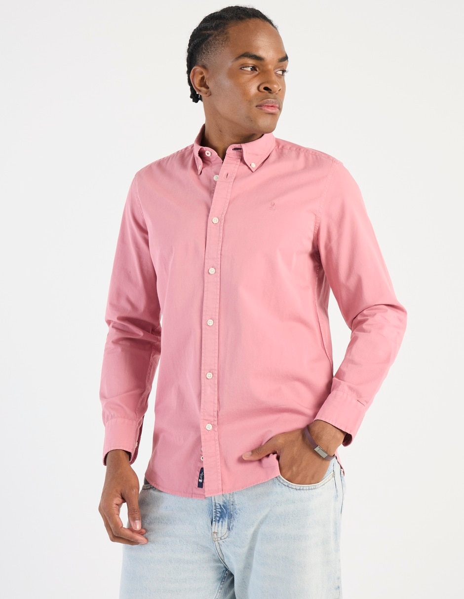 Camisa casual de algodón manga larga para hombre Camisa casual de algodón manga larga para hombre