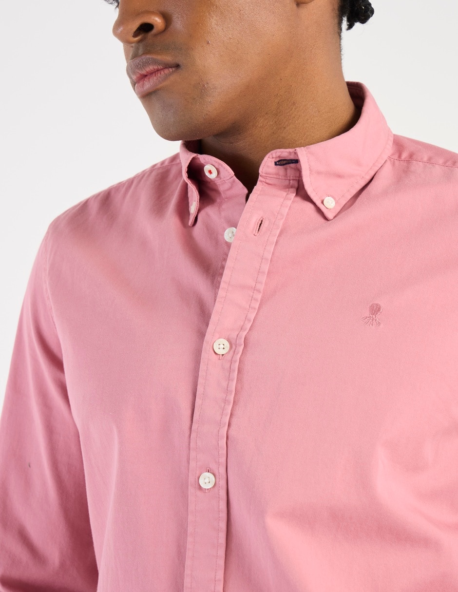 Camisa casual de algodón manga larga para hombre 4