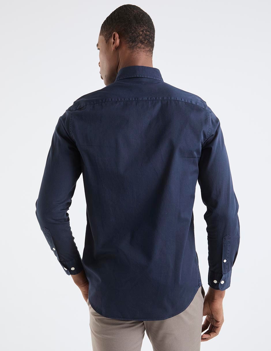 Camisa business casual manga larga para hombre 2