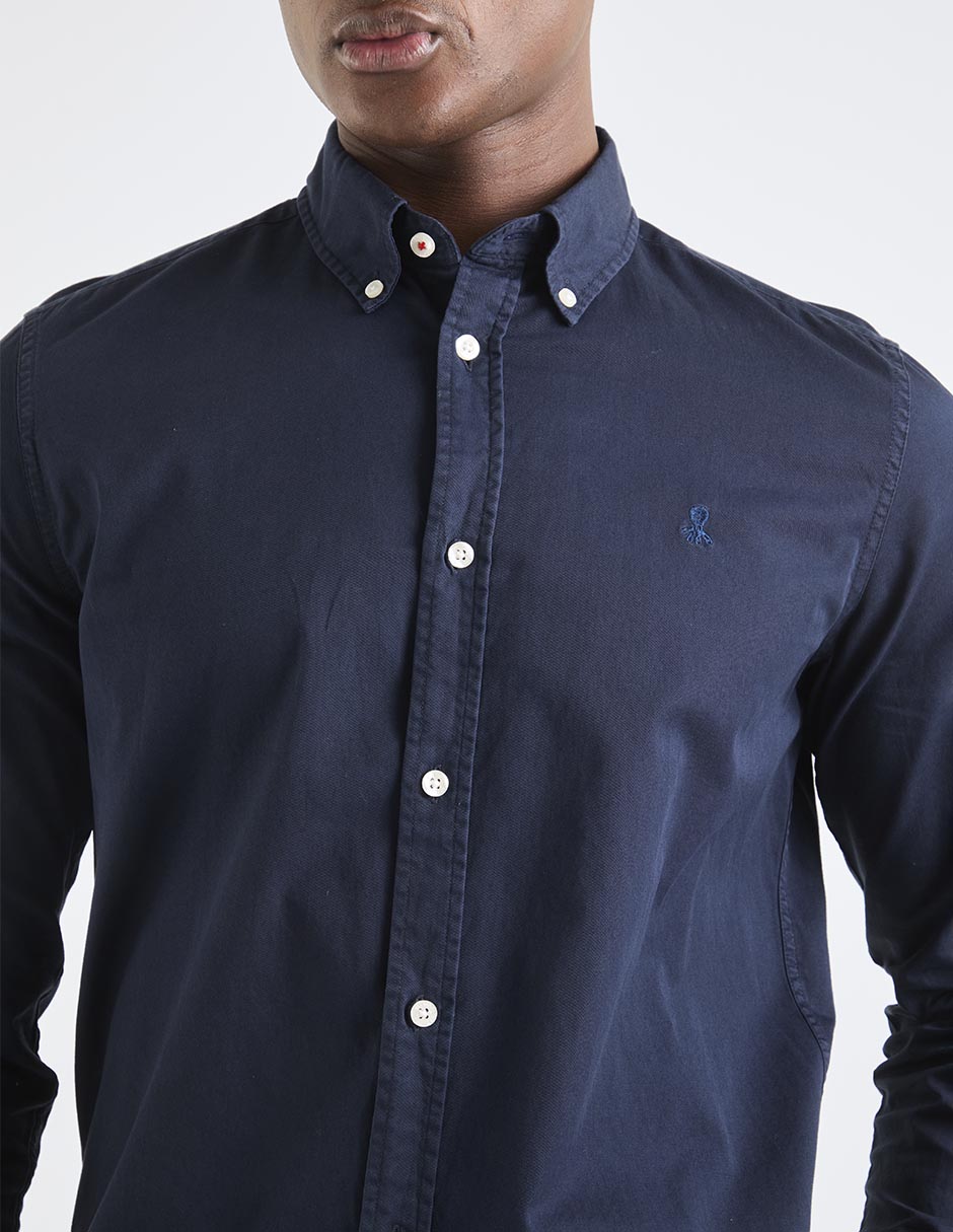 Camisa business casual manga larga para hombre 4