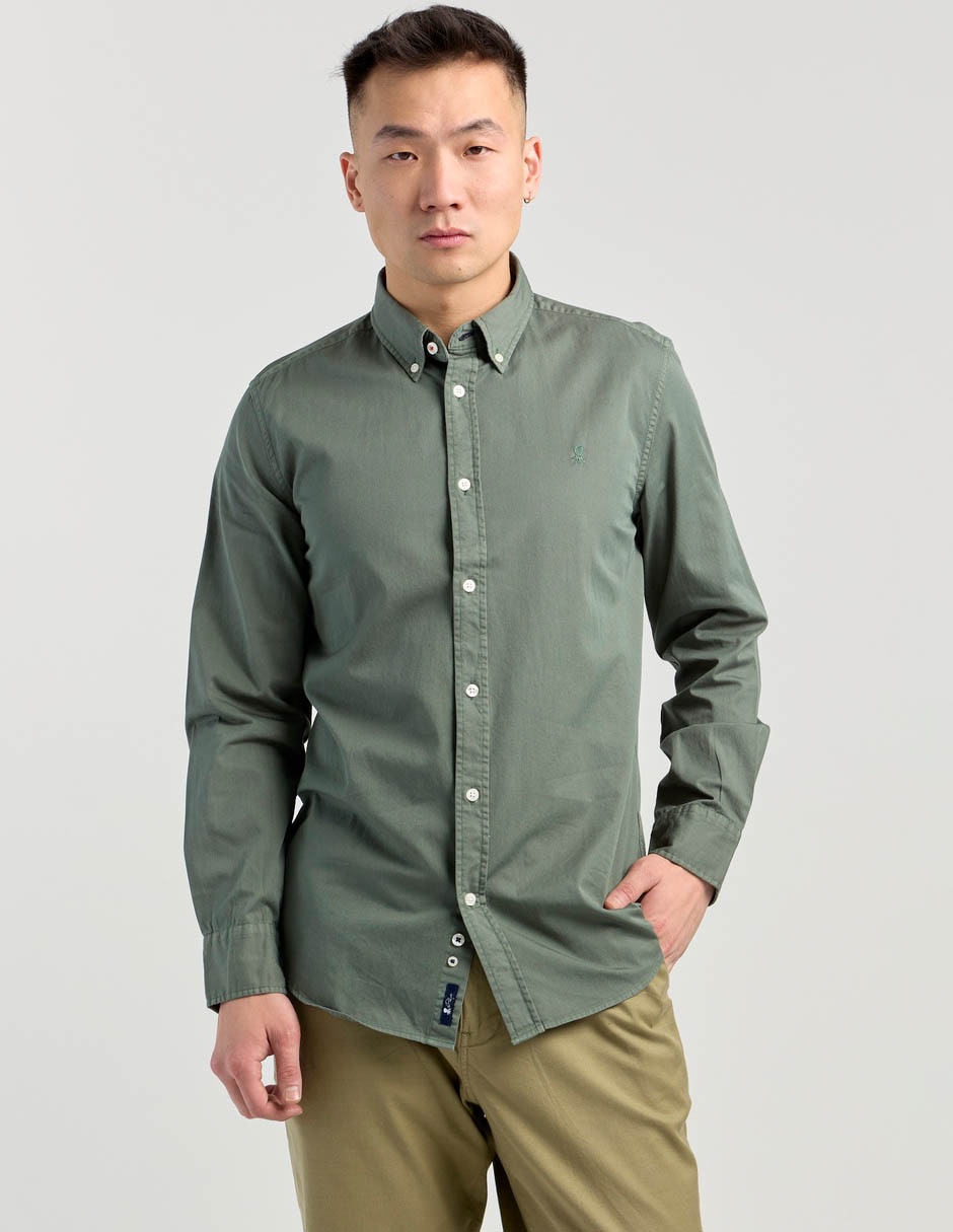 Camisa casual de algodón manga larga para hombre Camisa casual de algodón manga larga para hombre