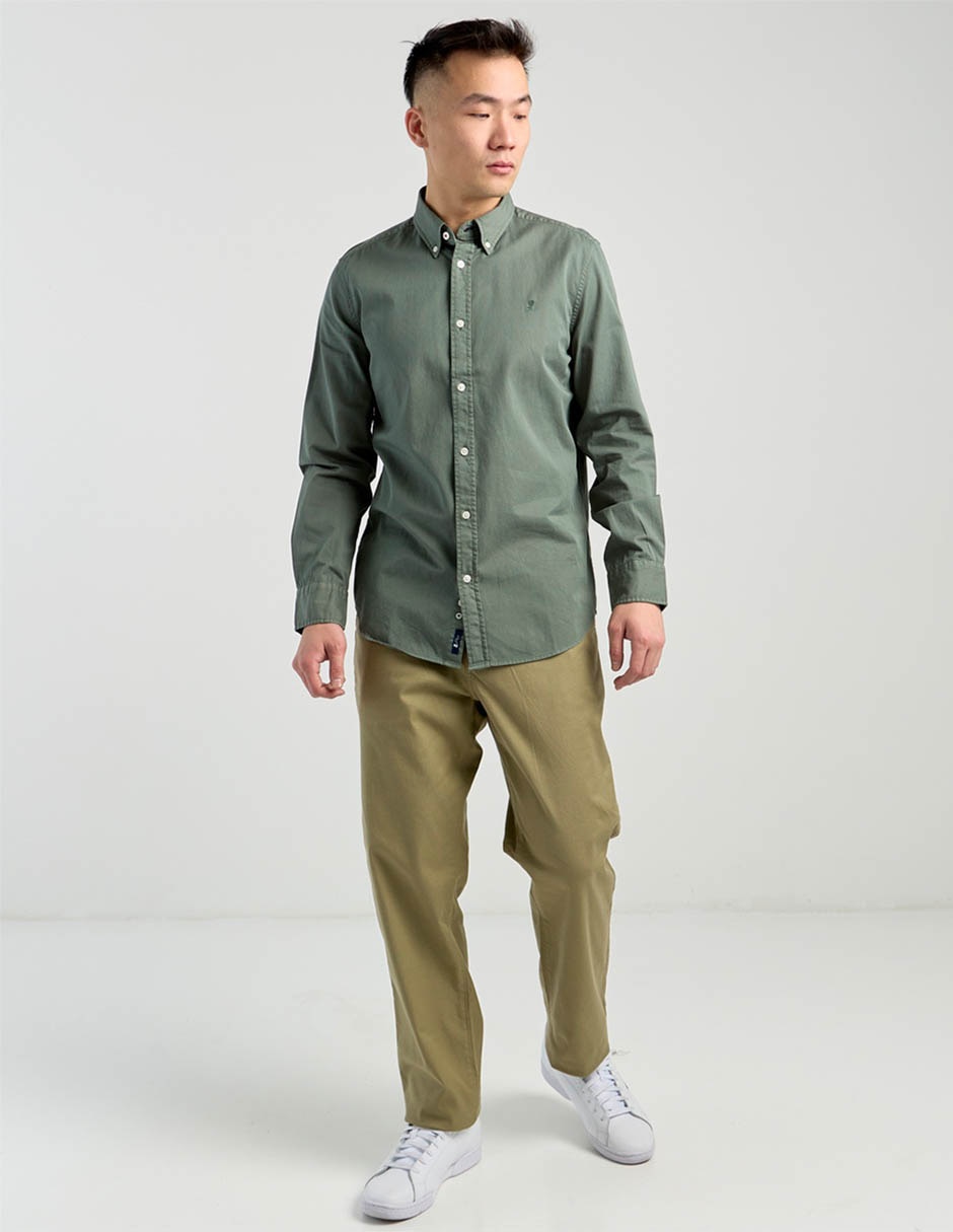 Camisa casual de algodón manga larga para hombre 2