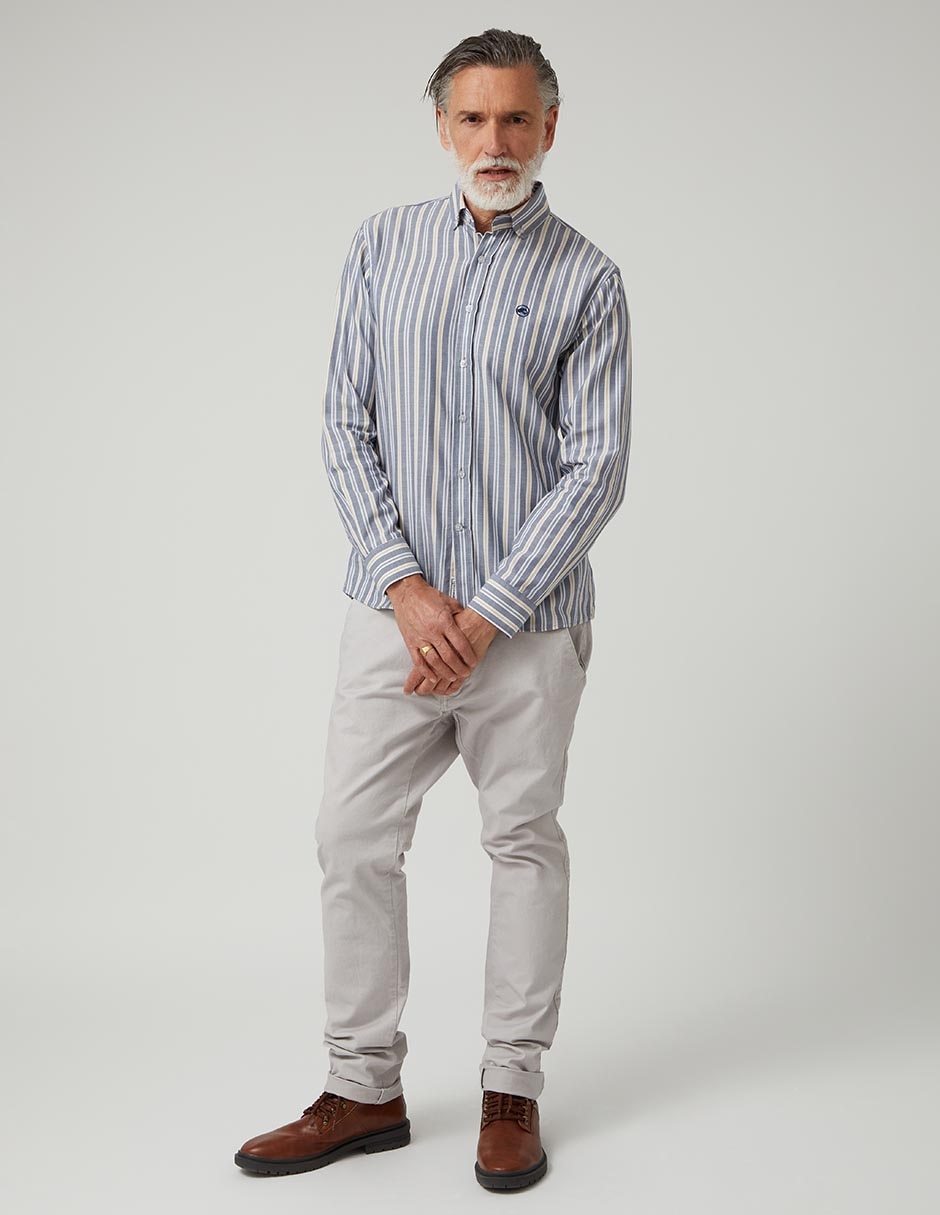 Camisa Business casual de algodón manga larga para hombre 3