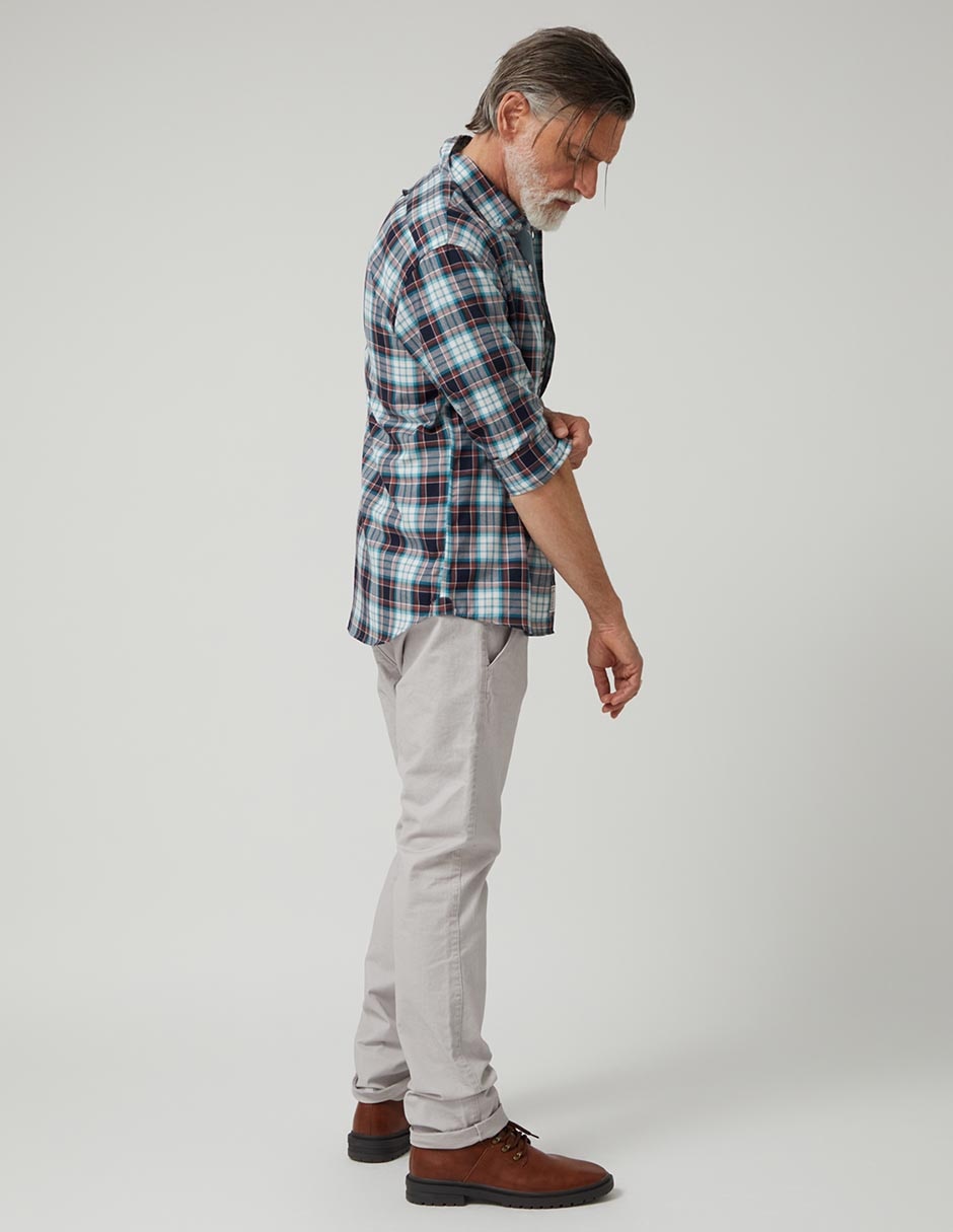 Camisa casual de algodón manga larga para hombre 2