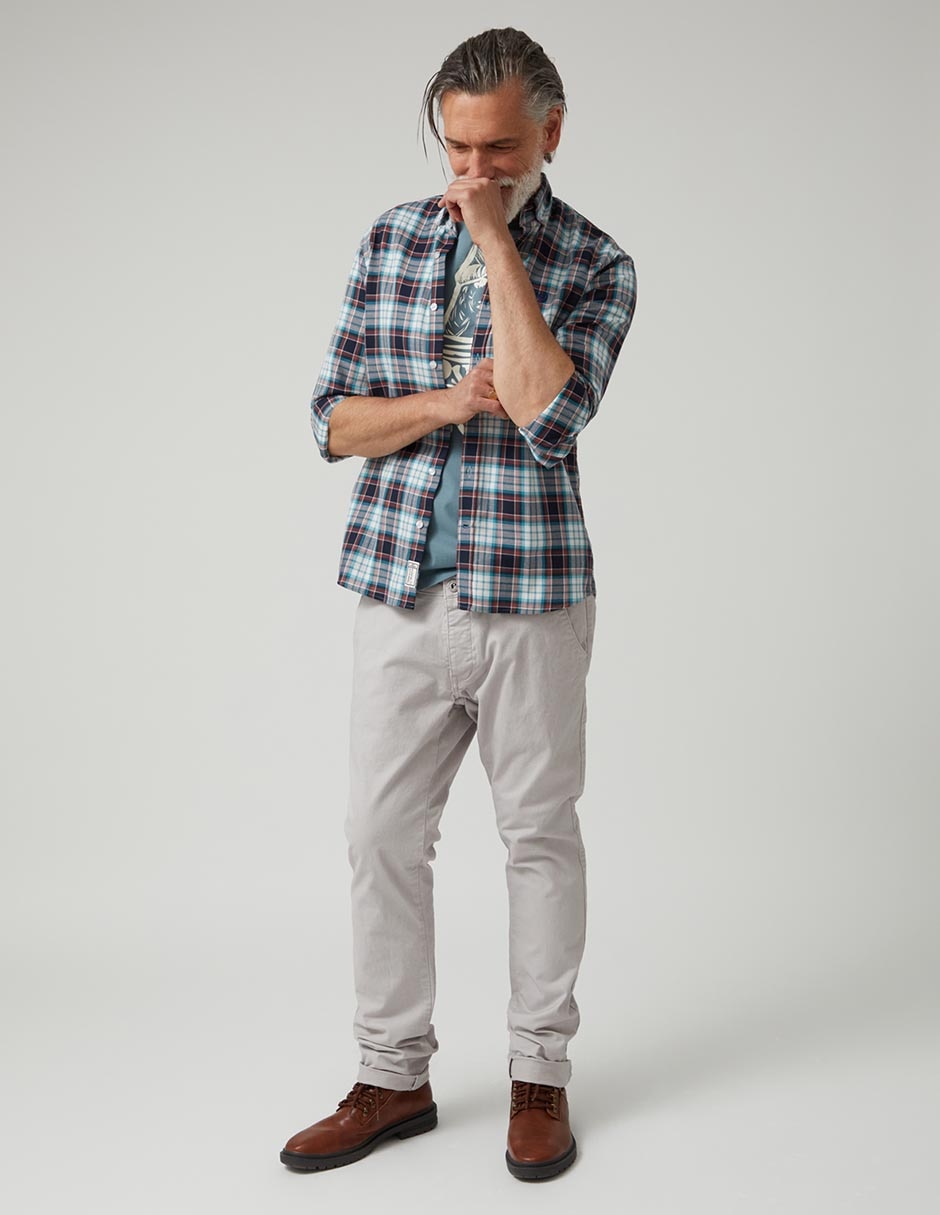 Camisa casual de algodón manga larga para hombre 3