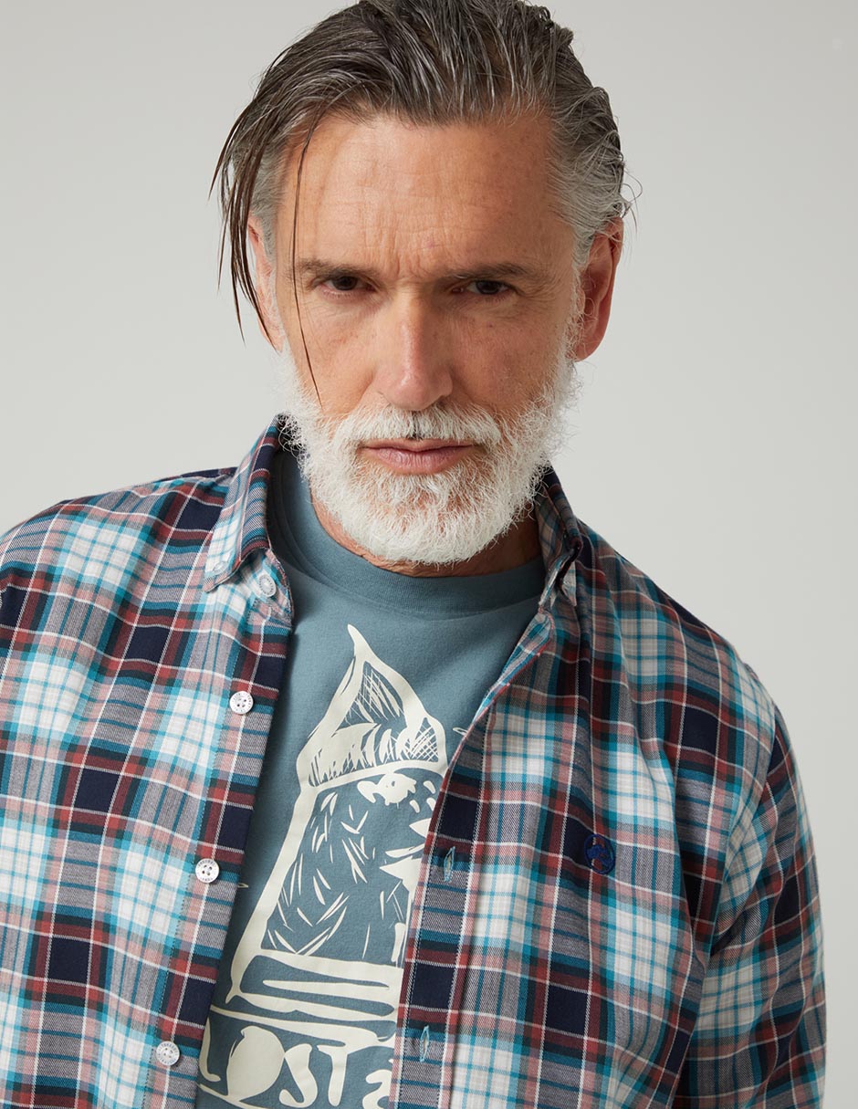 Camisa casual de algodón manga larga para hombre 4